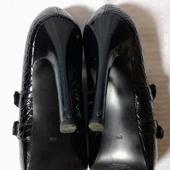 GUESS by Marciano Black Stiletto Buckle Heels - Picture 6 of 7